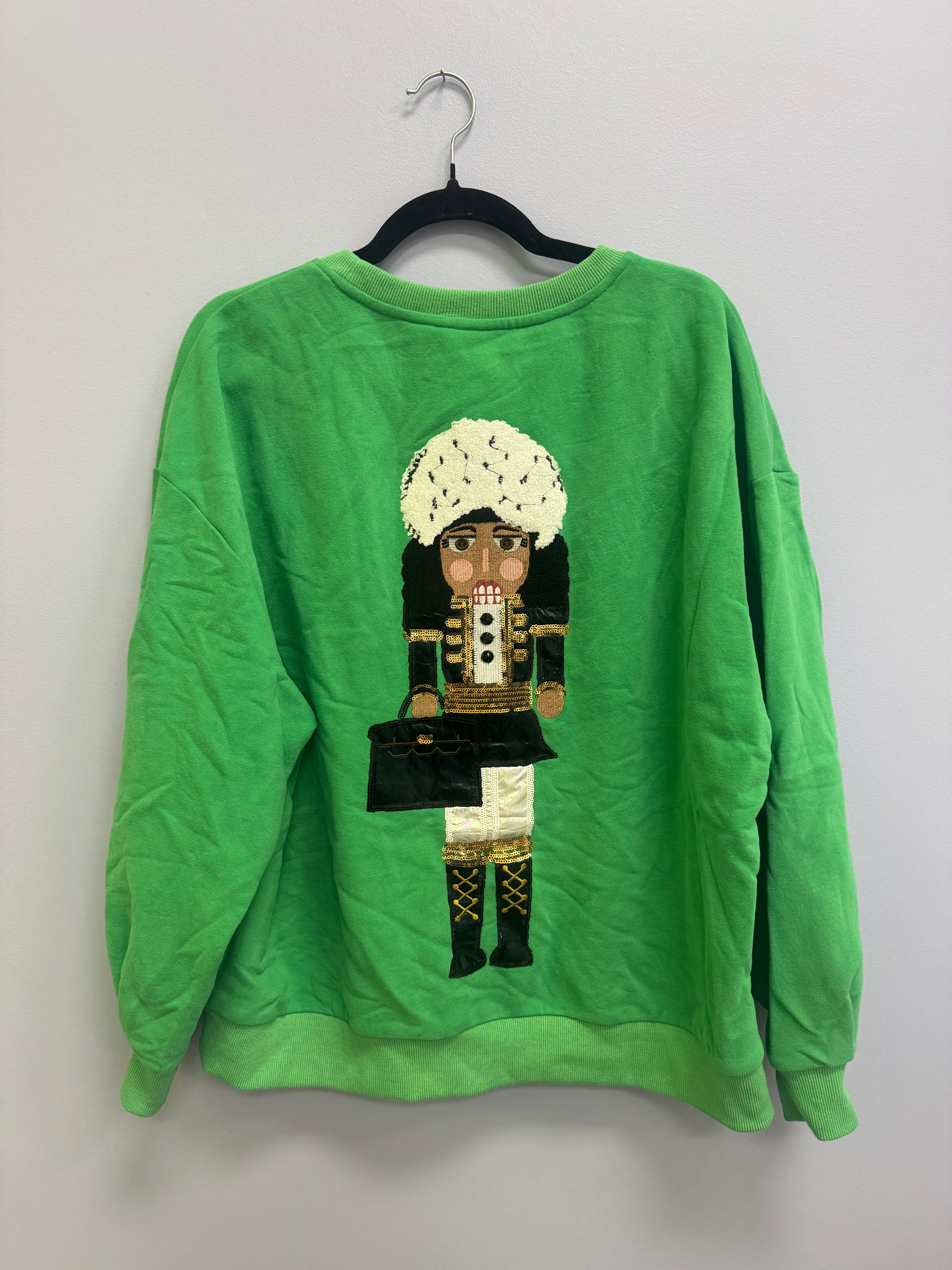 SAMPLE- GREEN RAVEN-HAIRED SHOPPING GIRL SWEATSHIRT