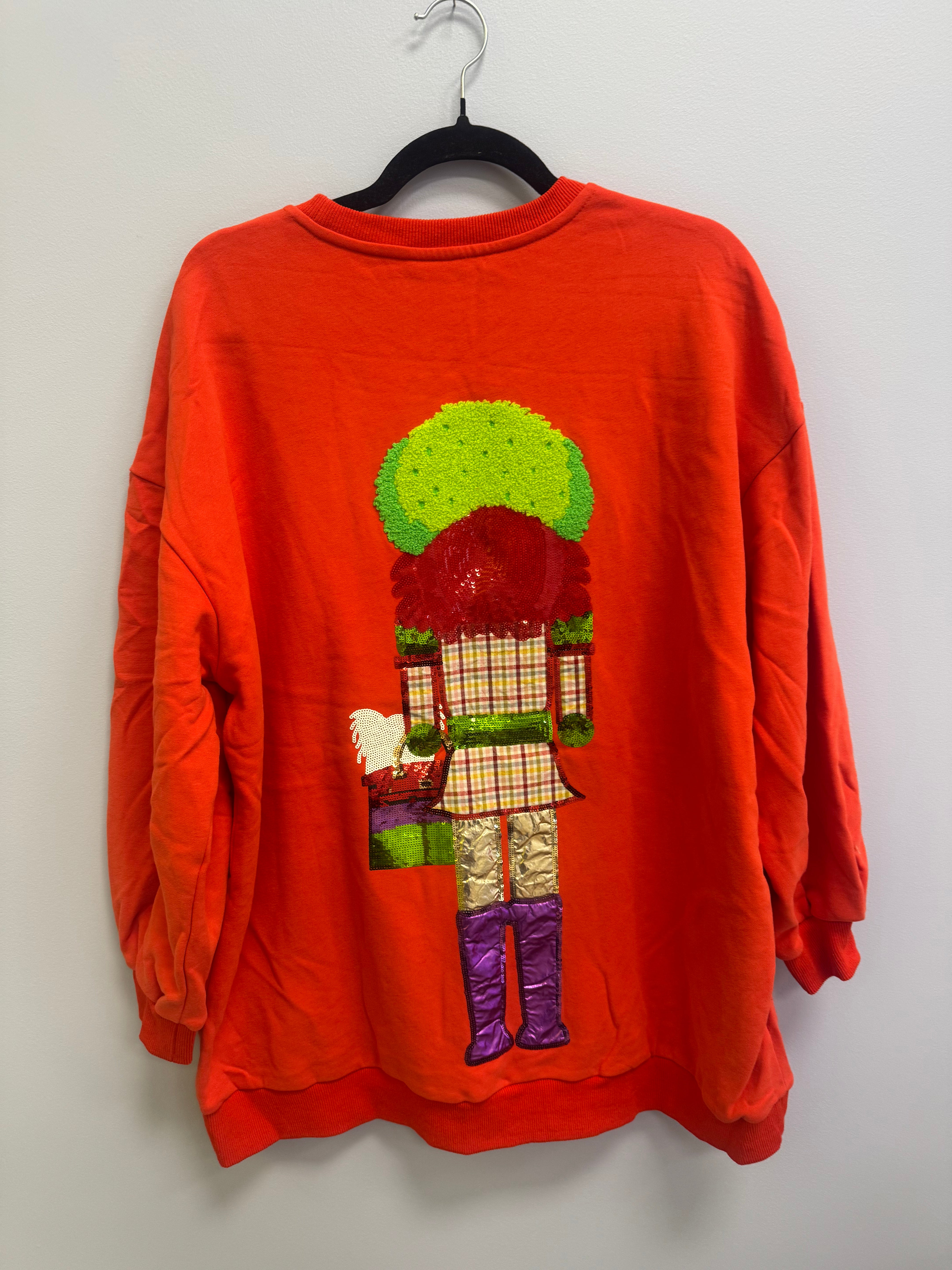 SAMPLE- REDDISH ORANGE RED HAIRED LADY NUTCRACKER SWEATSHIRT DRESS