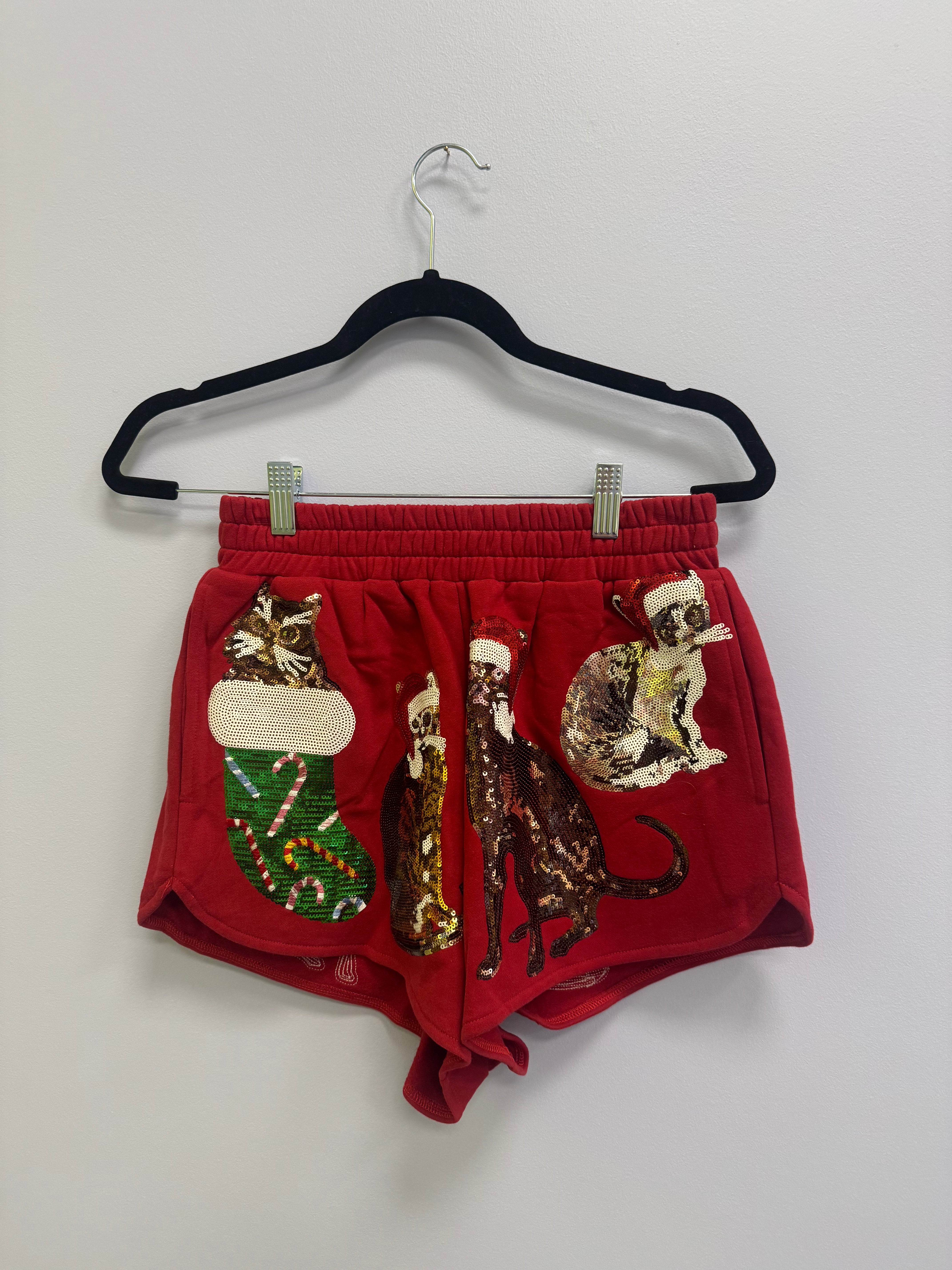 SAMPLE- RED CHRISTMAS KITTY SHORT