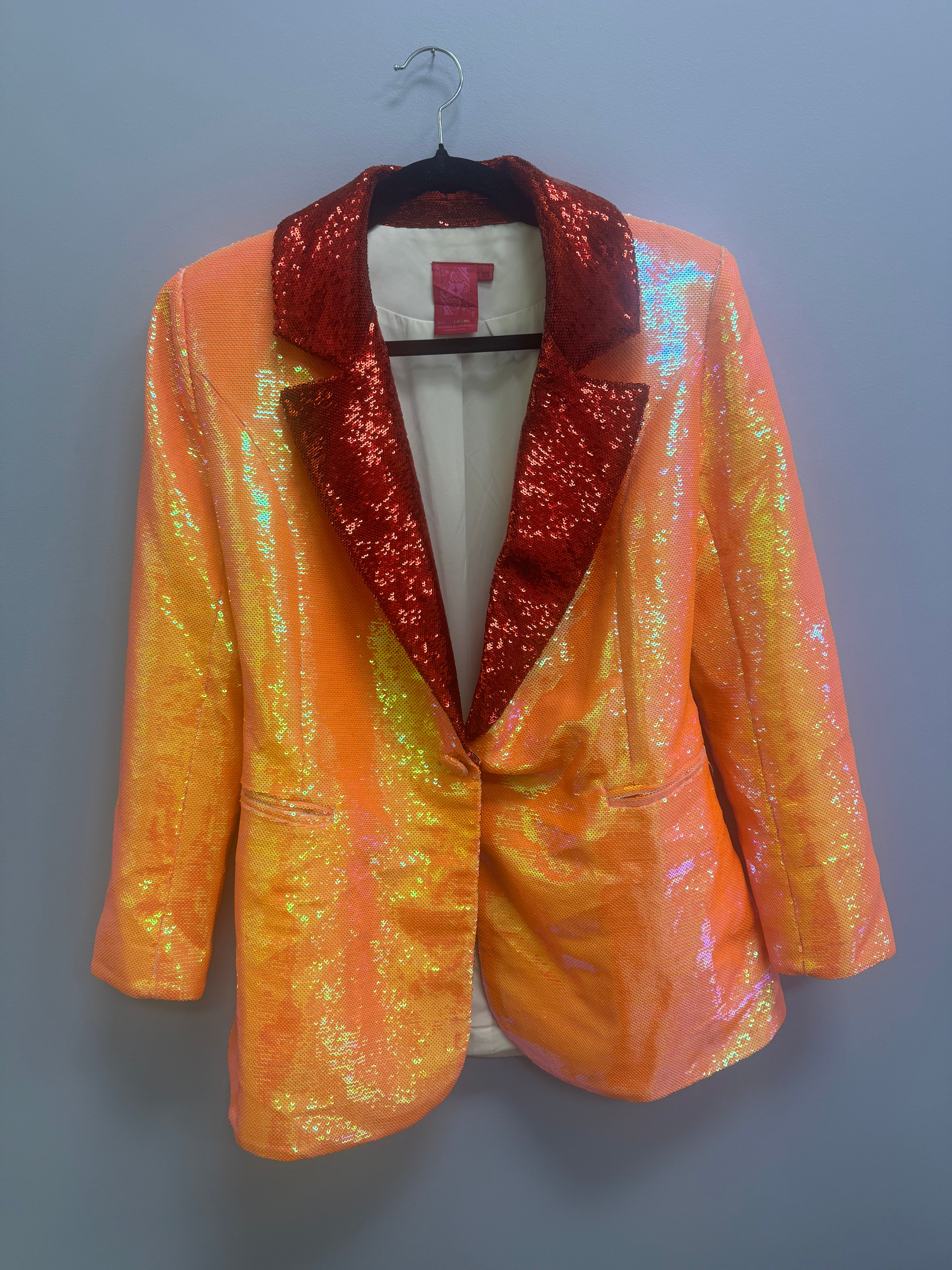 SAMPLE- NEON ORANGE CARNATION BLAZER