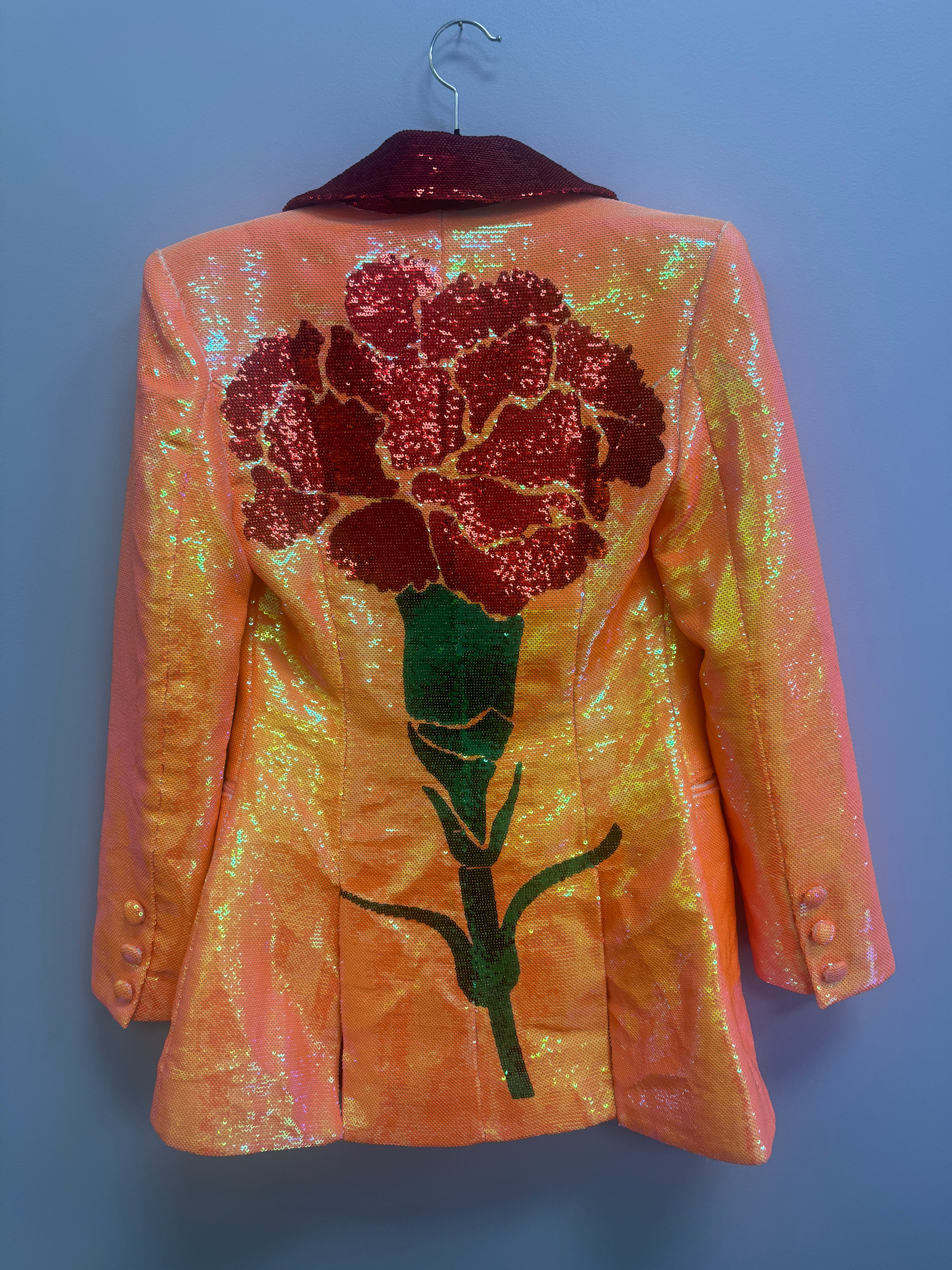 SAMPLE- NEON ORANGE CARNATION BLAZER