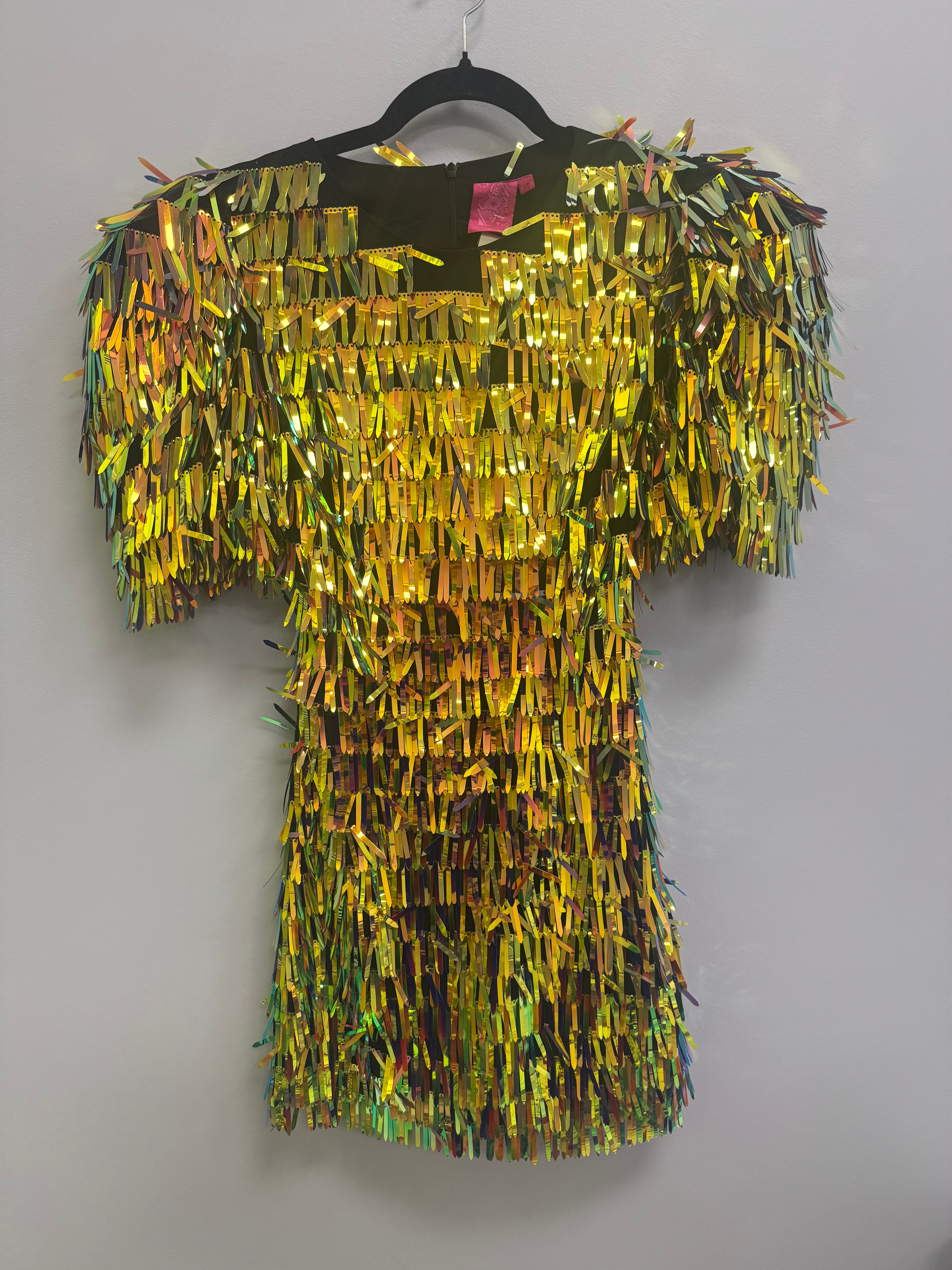 SAMPLE- MULTI SEQUIN FRINGE COCKTAIL DRESS