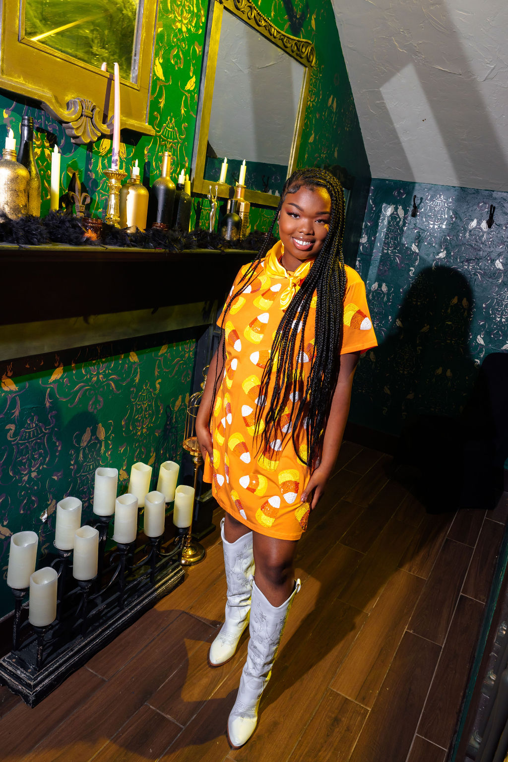 Orange Candy Corn Tee Dress