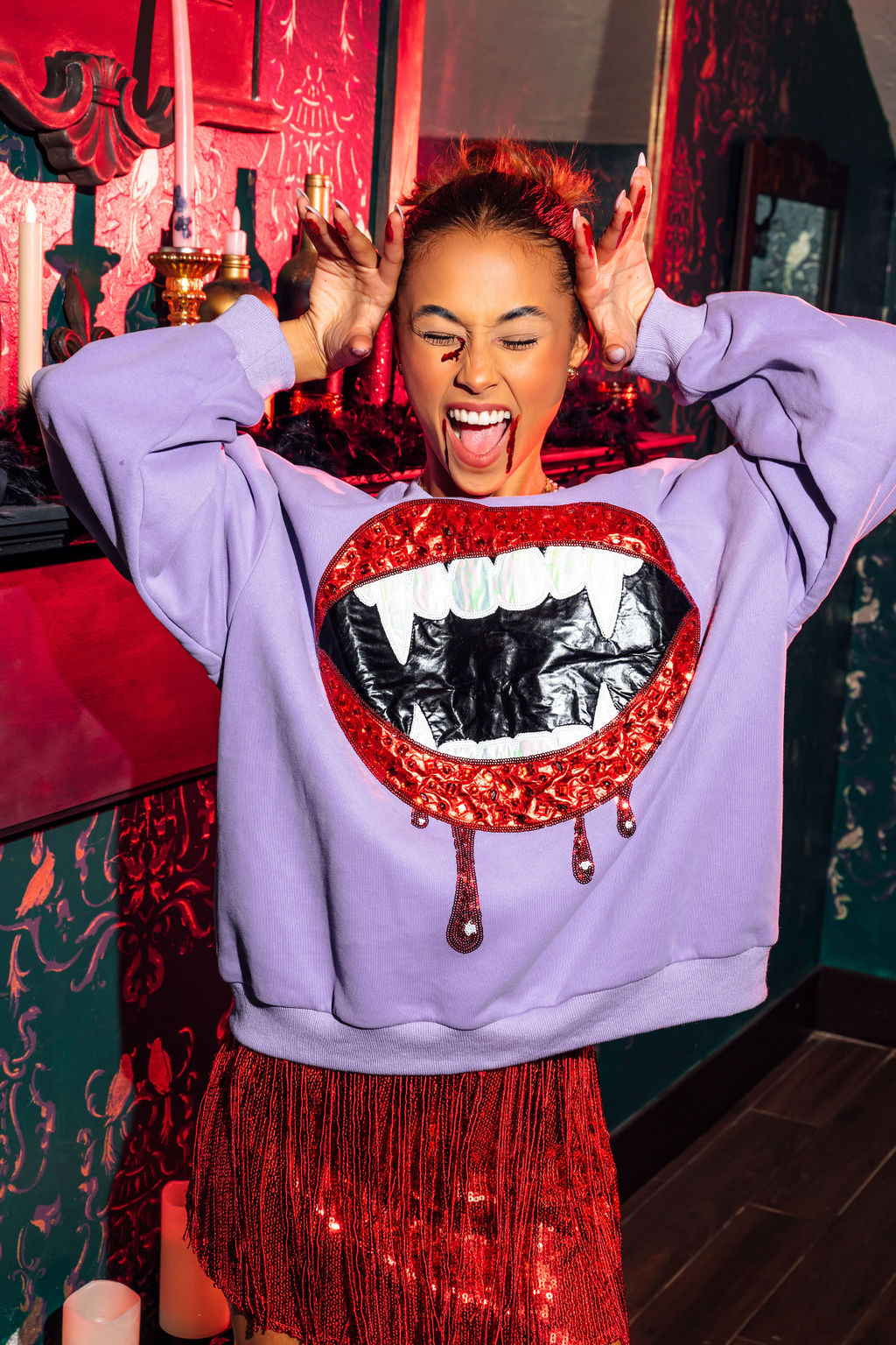 Purple Vampire Smile Sweatshirt