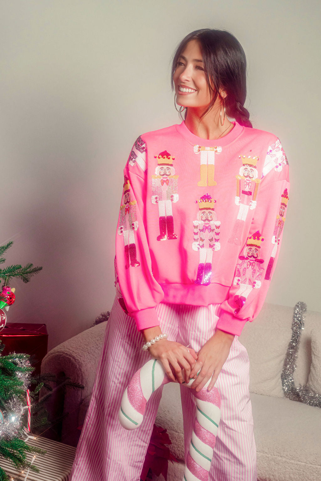 Neon Pink Scatter Nutcracker Sweatshirt