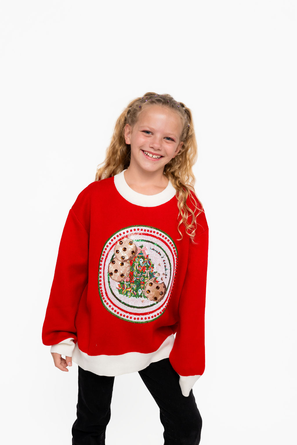Kids Red Cookies on a Plate Sweater