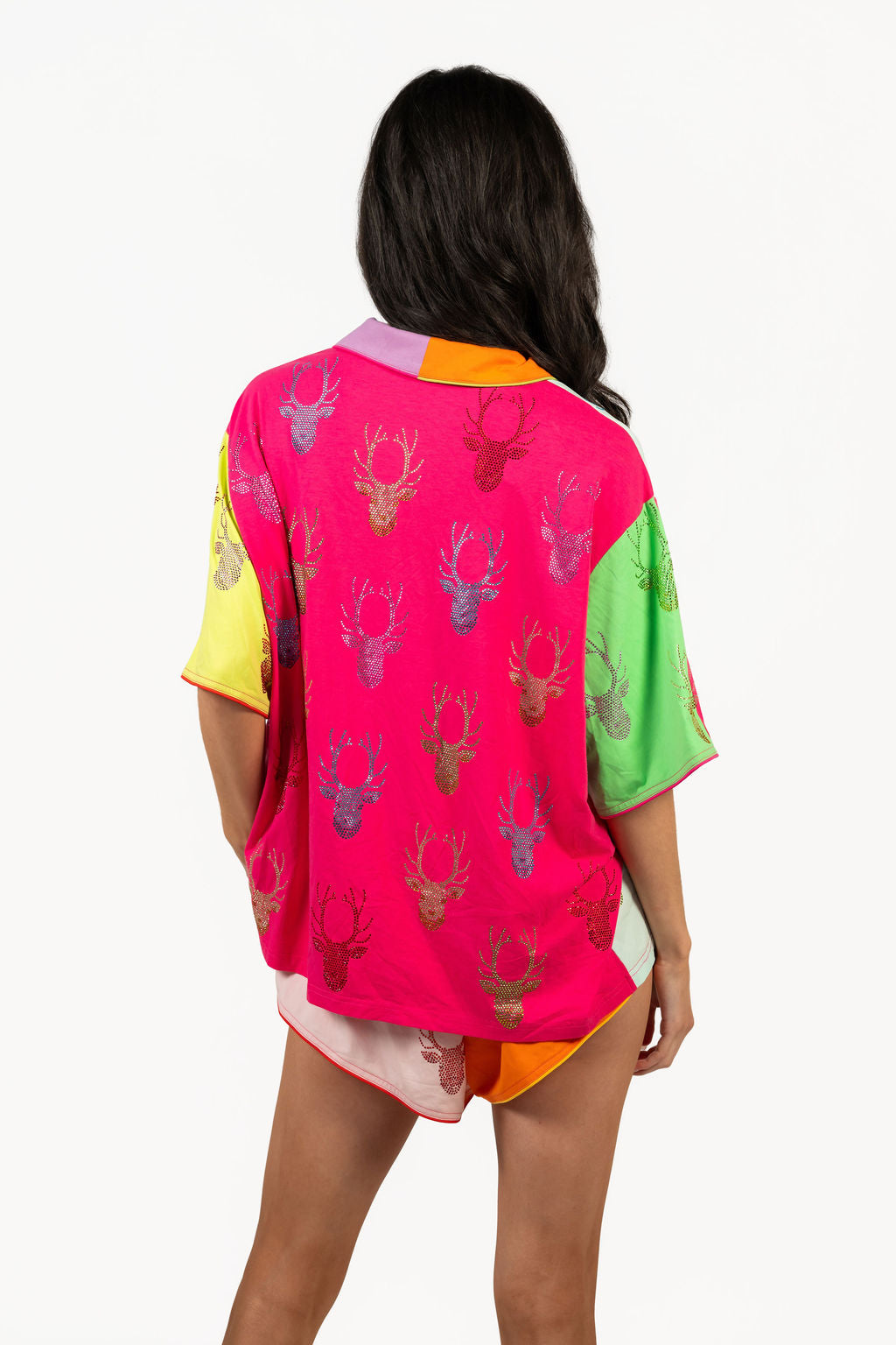 Sample Colorblock Multi Deer Head PJ Set