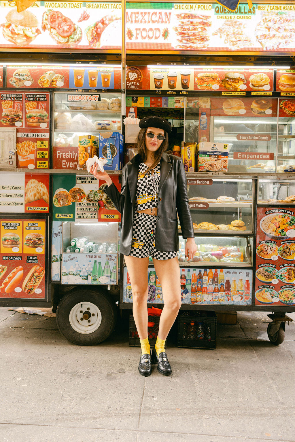 Black & White Checkered Taxi Short