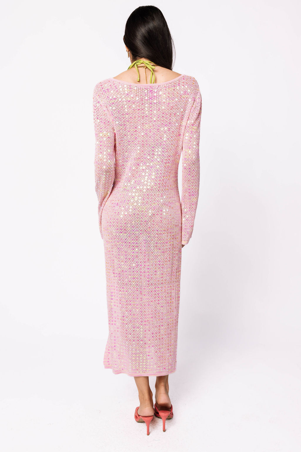 pink sequin knit dress Style 89055 Sequin Sheath Evening Gown