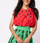 Red Bubble Watermelon Seed Top