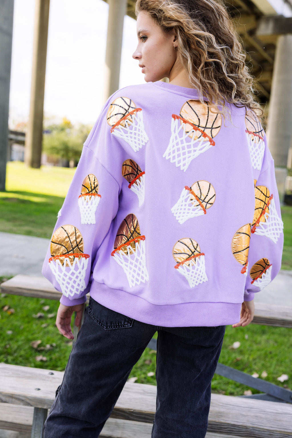Lavender Basketball Hoop Sweatshirt