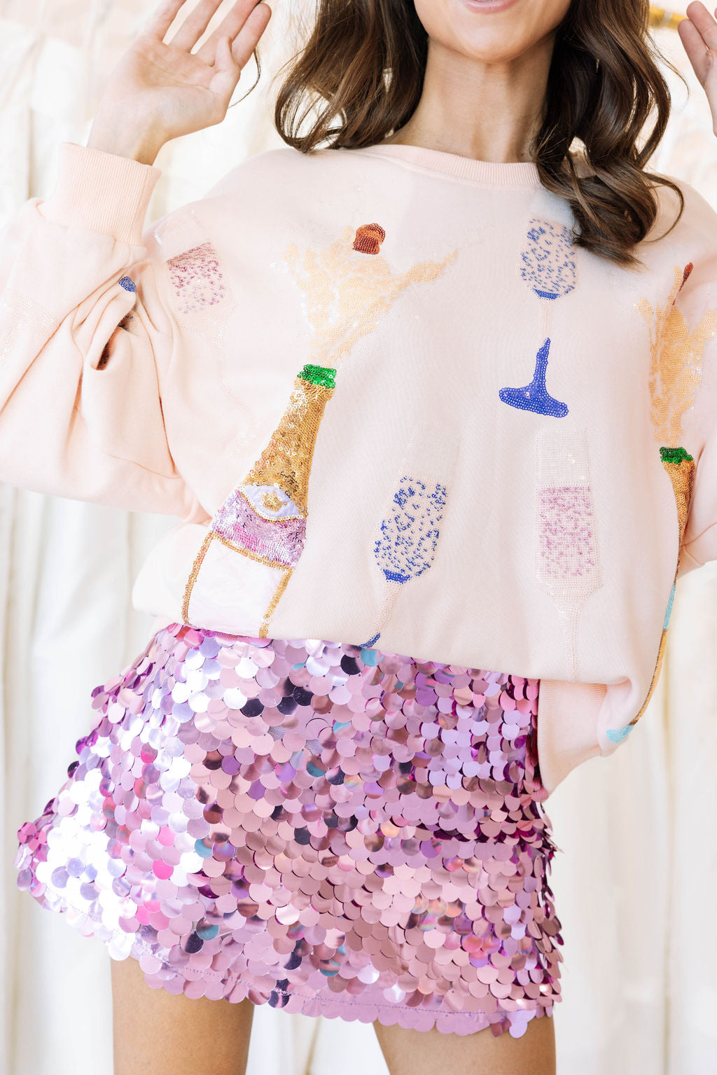 Lavender Paillette Sequin Skirt