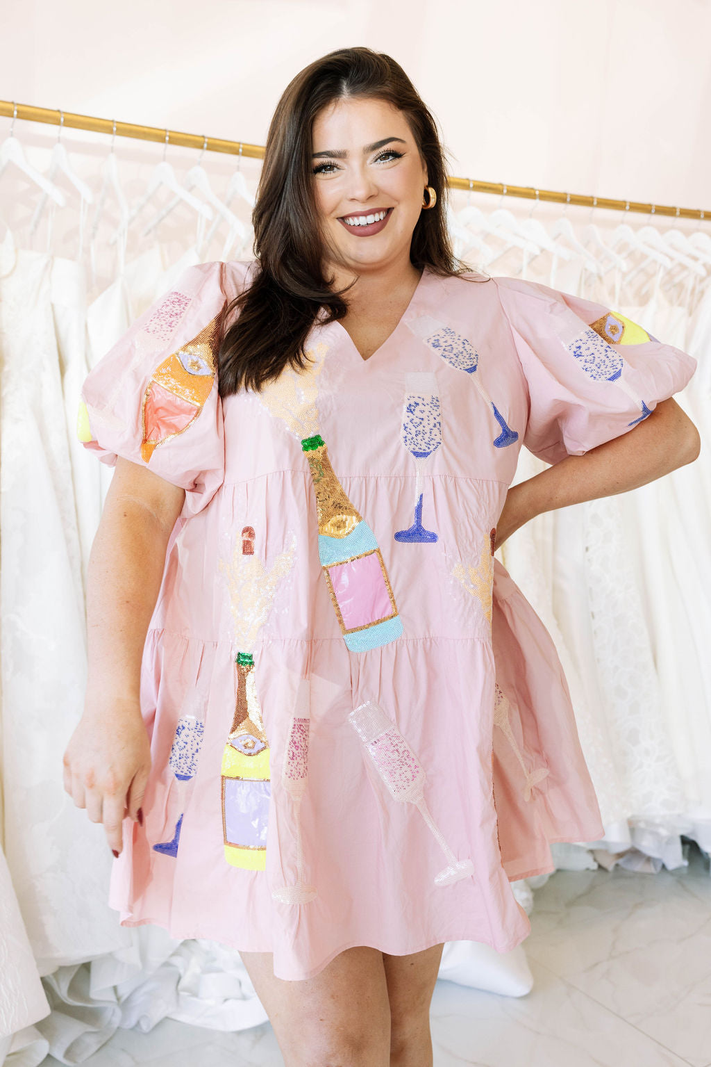 Graduation Hat Poof Sleeve Dress – Queen of Sparkles
