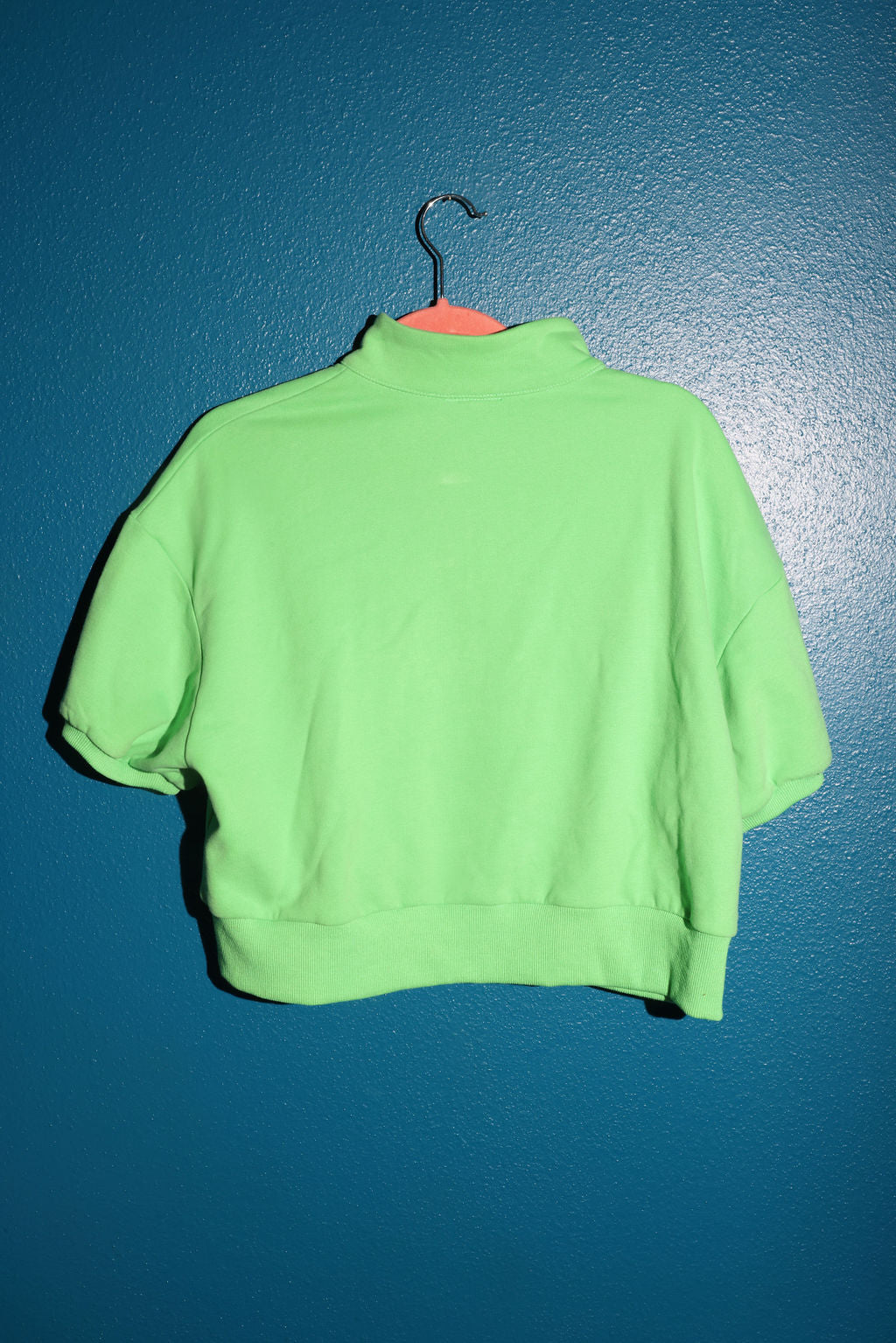 SAMPLE GREEN SQUARE RAINBOW BUTTON HENLEY TOP