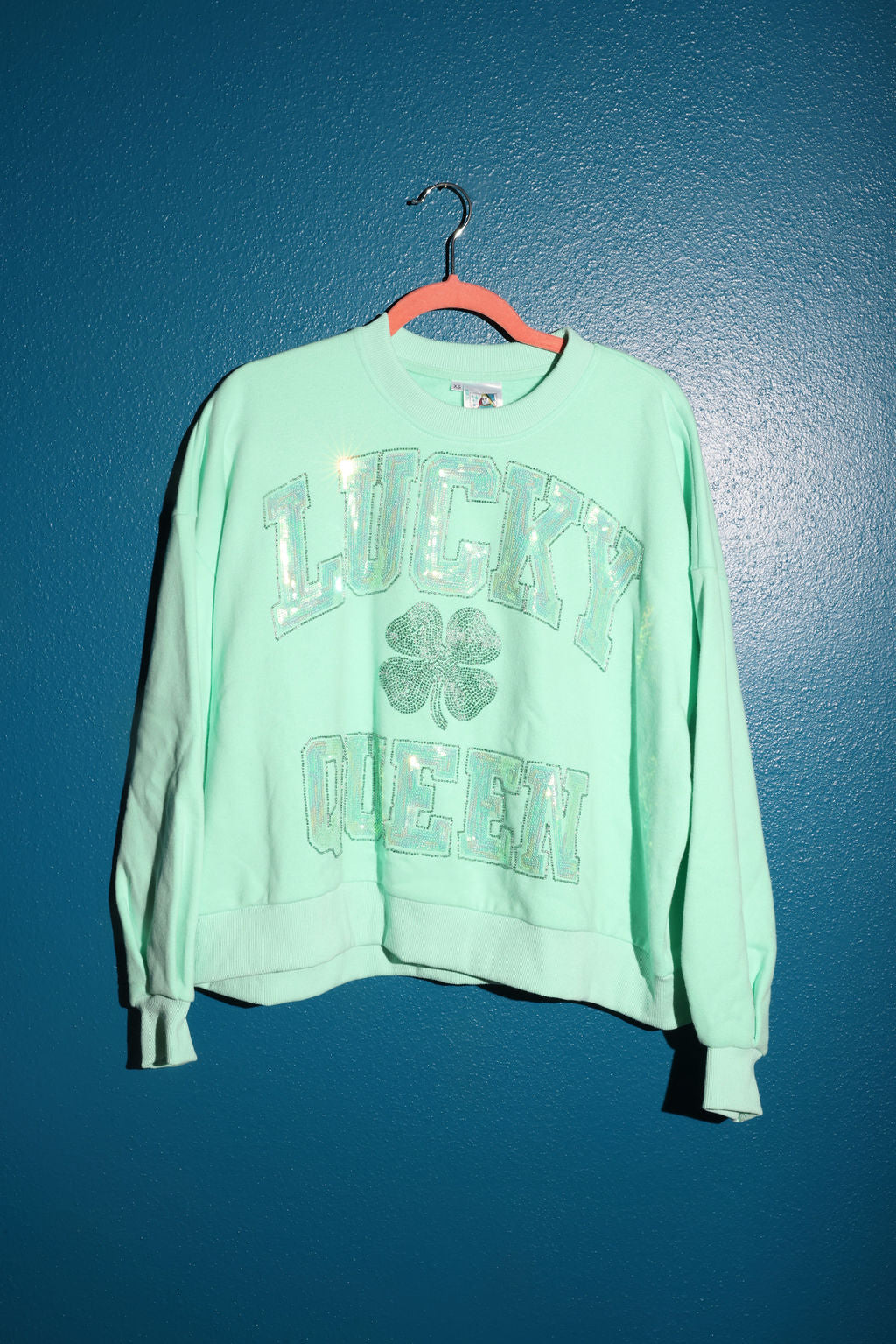 SAMPLE MINT GREEN 'LUCKY QUEEN' SWEATSHIRT