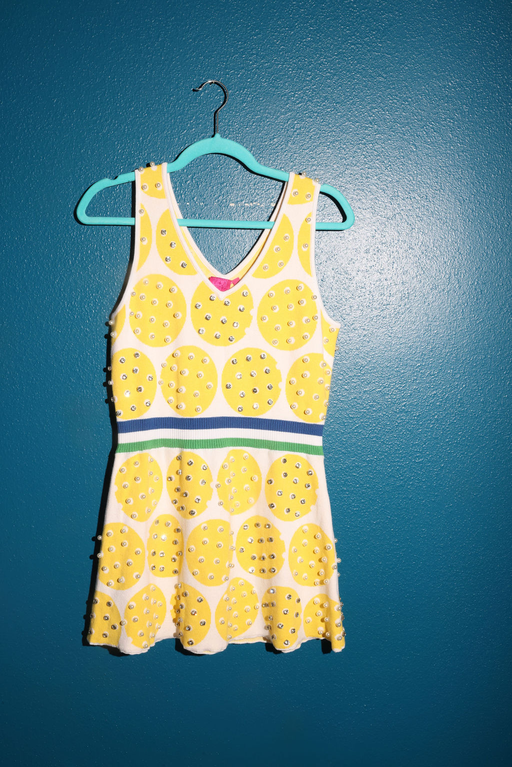 SAMPLE WHITE & YELLOW PICKLEBALL SWEATER DRESS