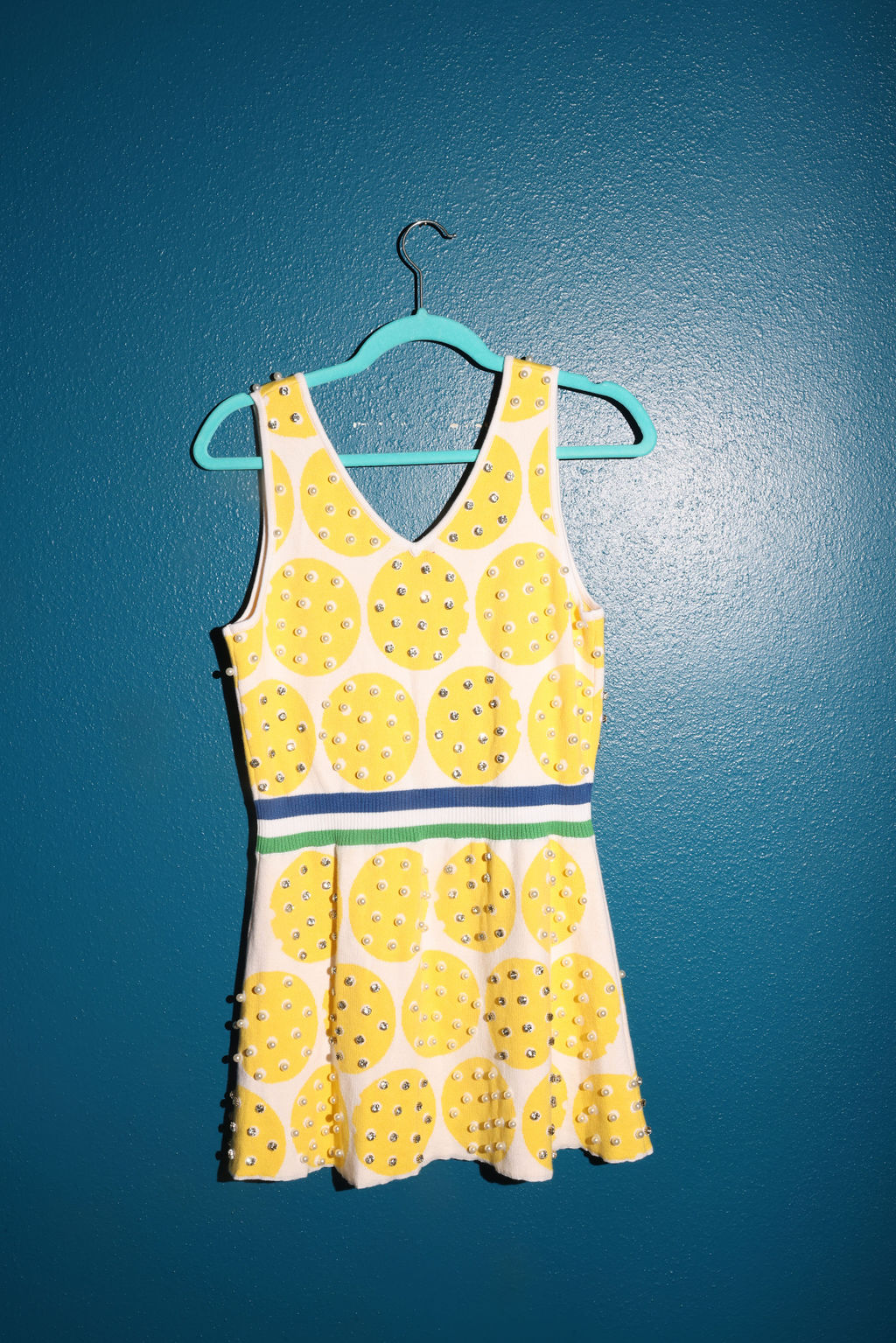 SAMPLE WHITE & YELLOW PICKLEBALL SWEATER DRESS