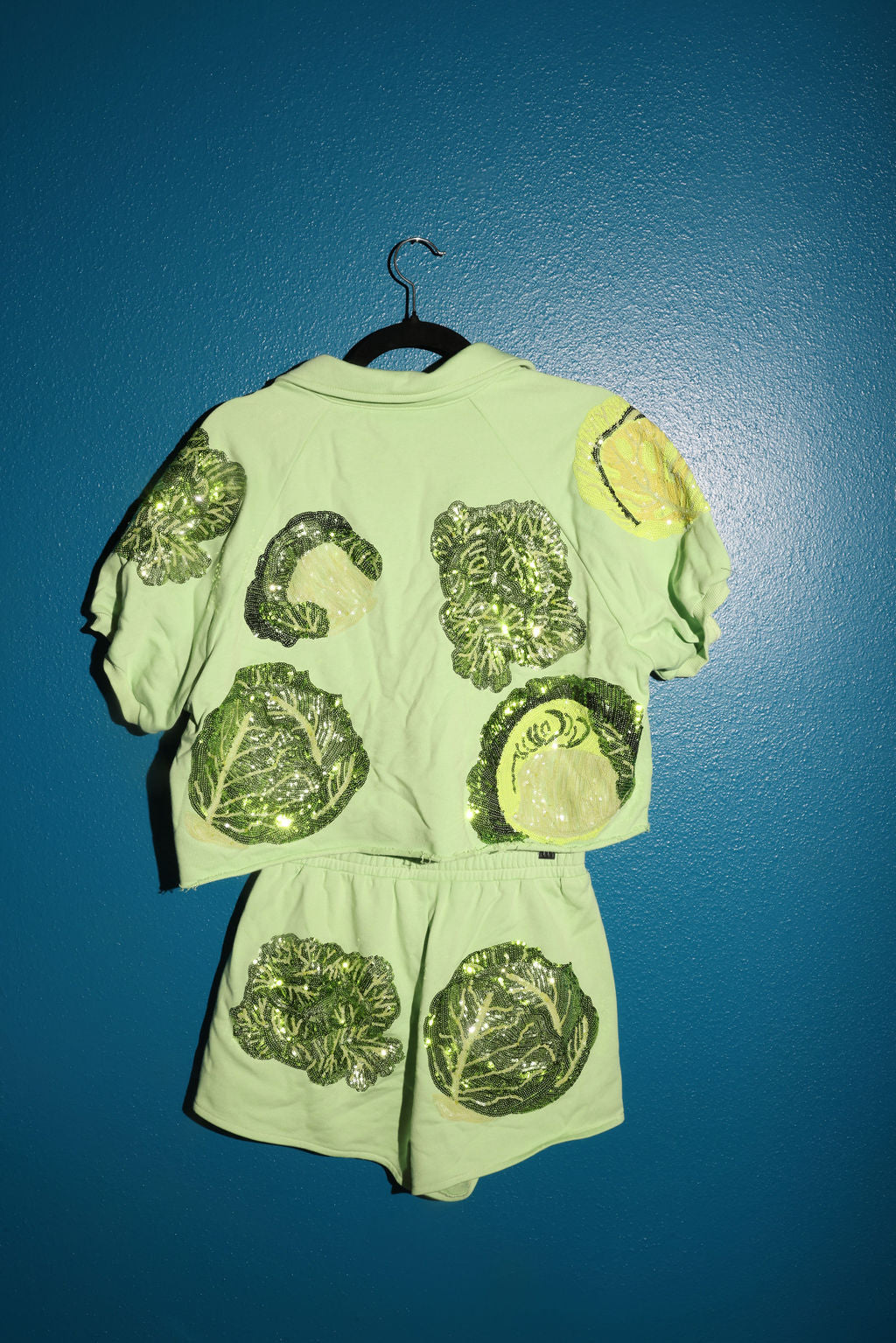 SAMPLE GREEN CABBAGE TOP/SHORT SET