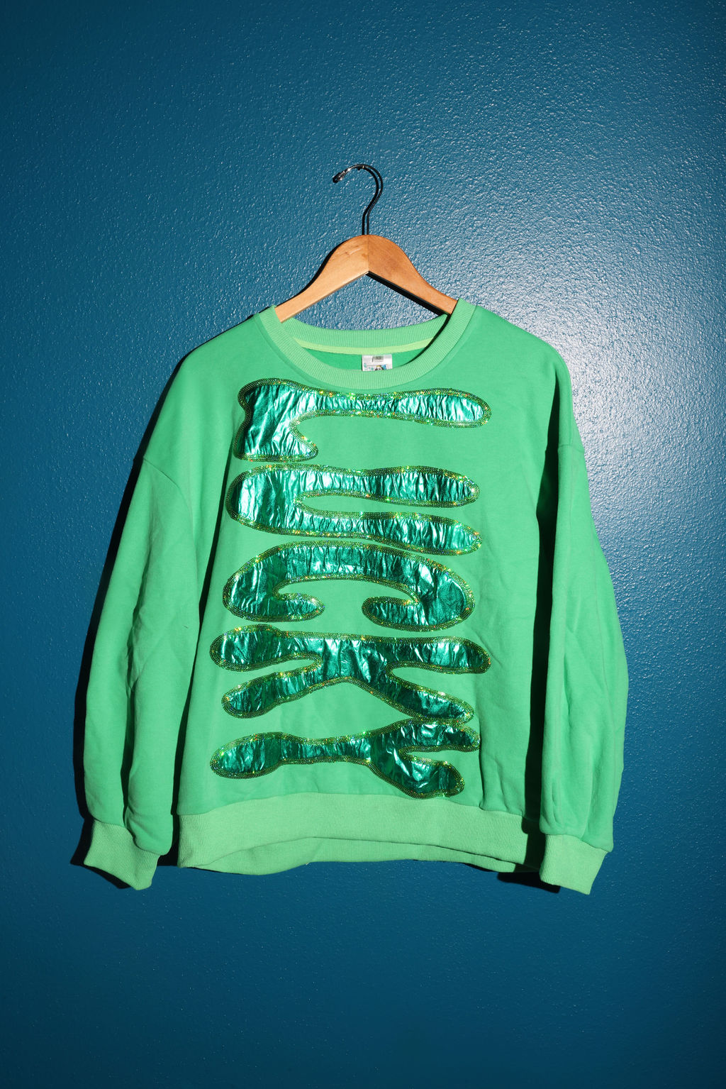 SAMPLE GREEN METALLIC 'LUCKY' SWEATSHIRT