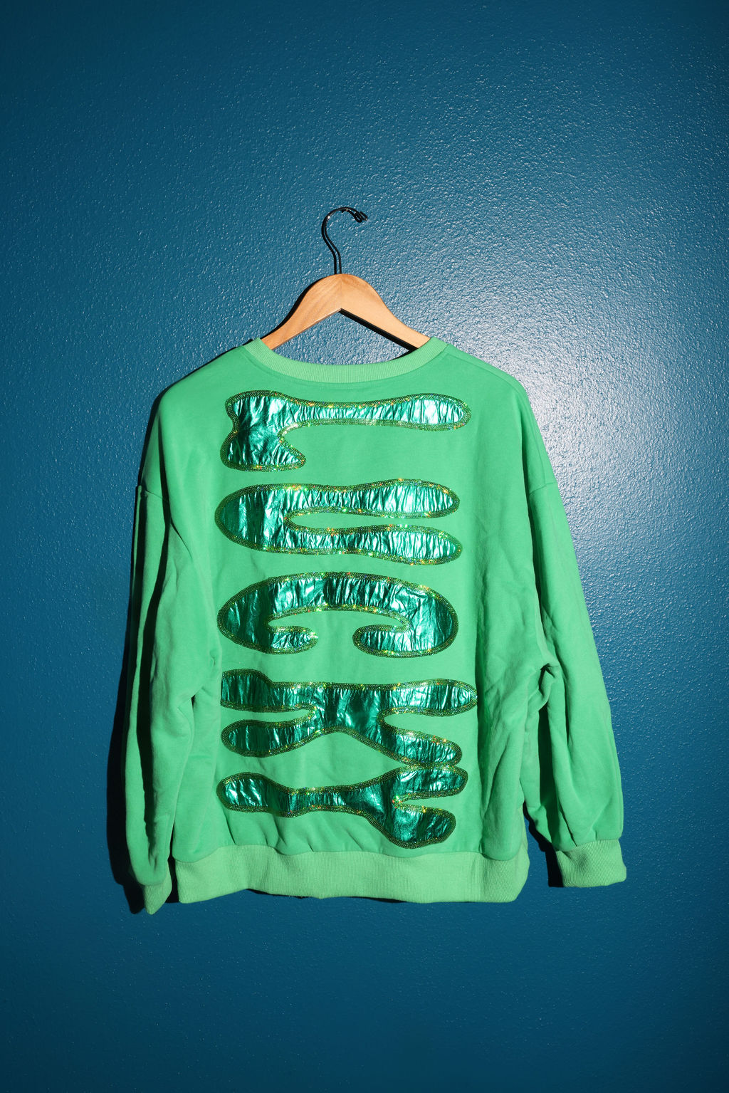 SAMPLE GREEN METALLIC 'LUCKY' SWEATSHIRT