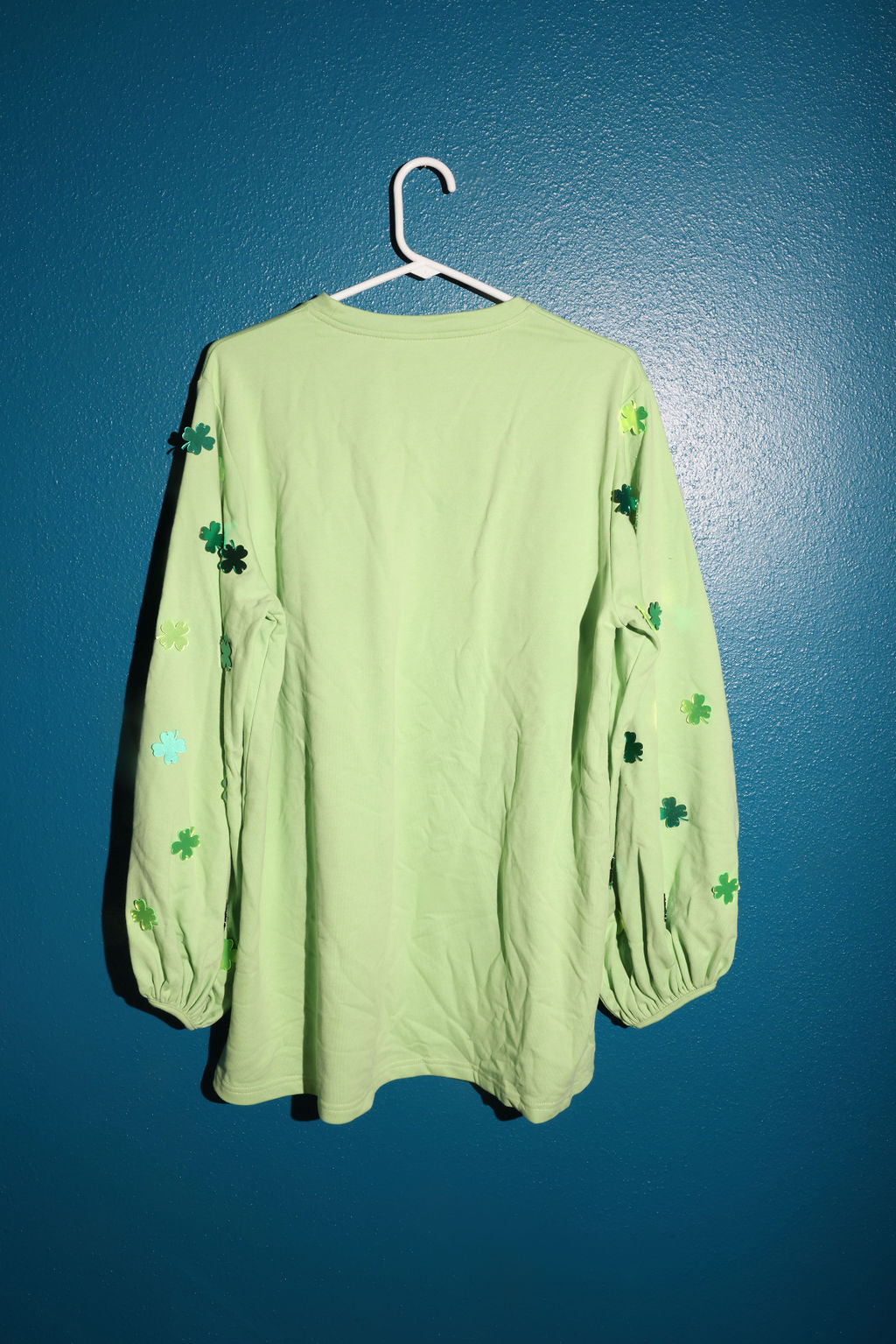 SAMPLE GREEN SHAMROCK PAILETTE LONG SLEEVE DRESS