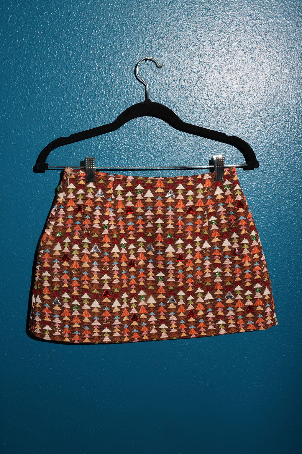 SAMPLE BROWN MULTI TRIANGLE RHINESTONE SKORT