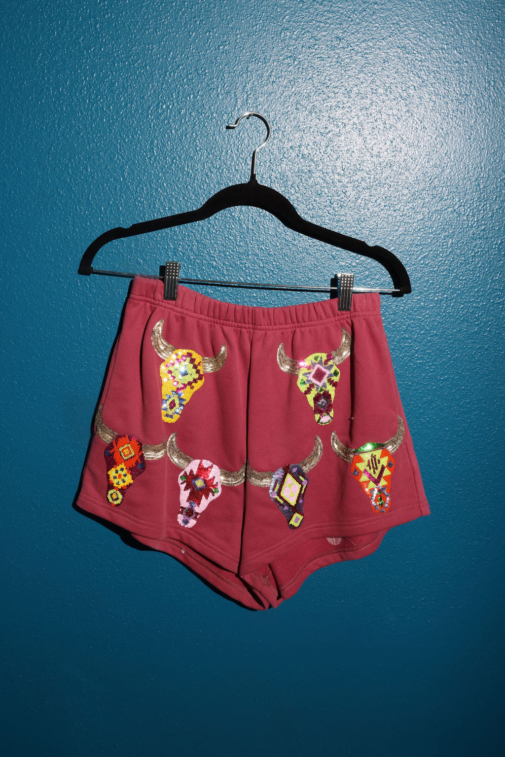 SAMPLE PLUM AZTEC BULL HEADS SHORTS