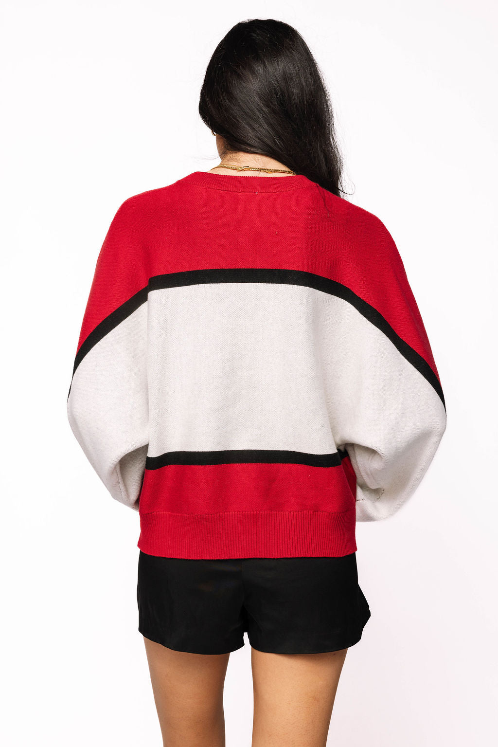 Licensed Sample - UGA Colorblock Jewel Letter Sweatshirt