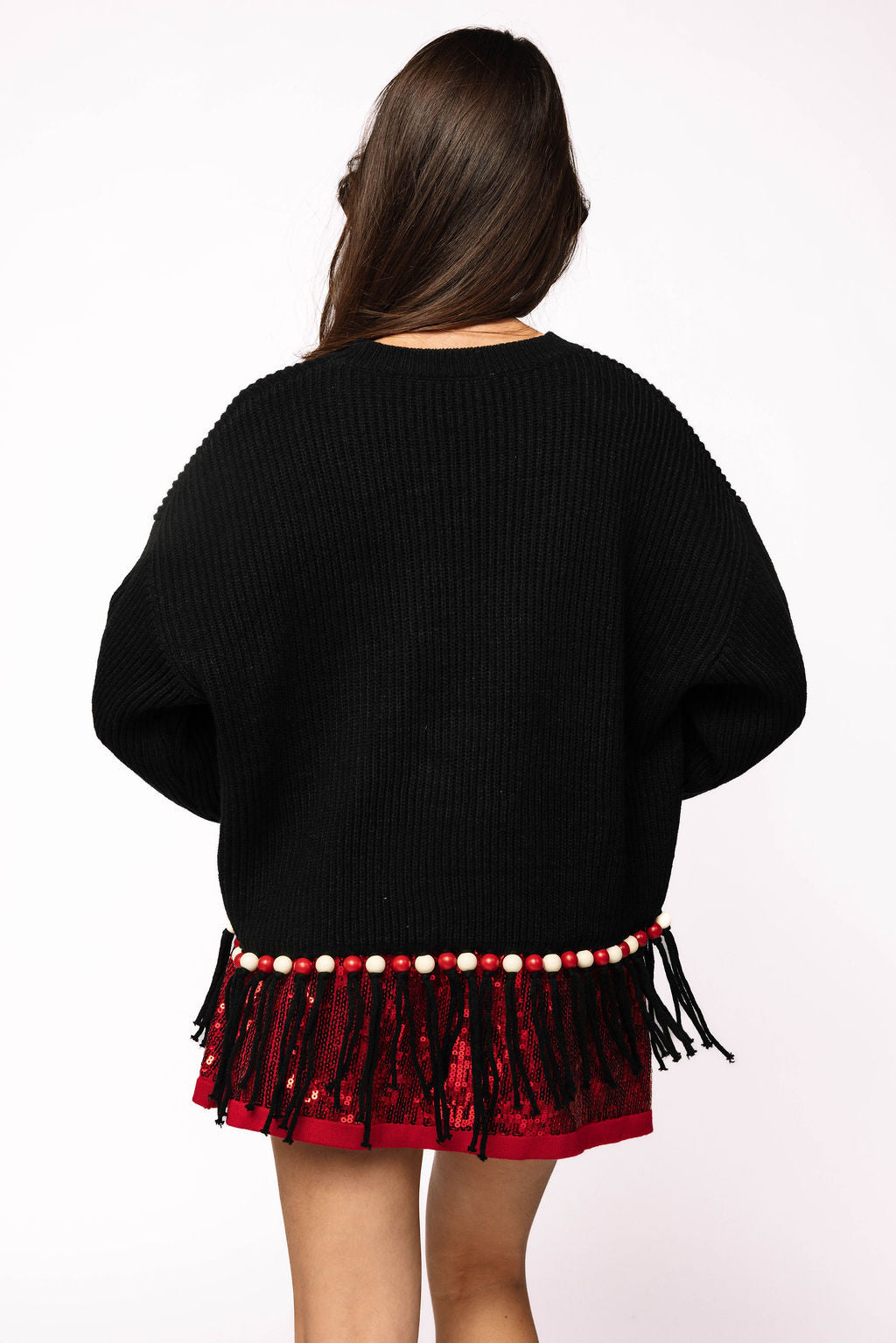 Licensed Sample - Oklahoma Fringe Bead LS Sweater