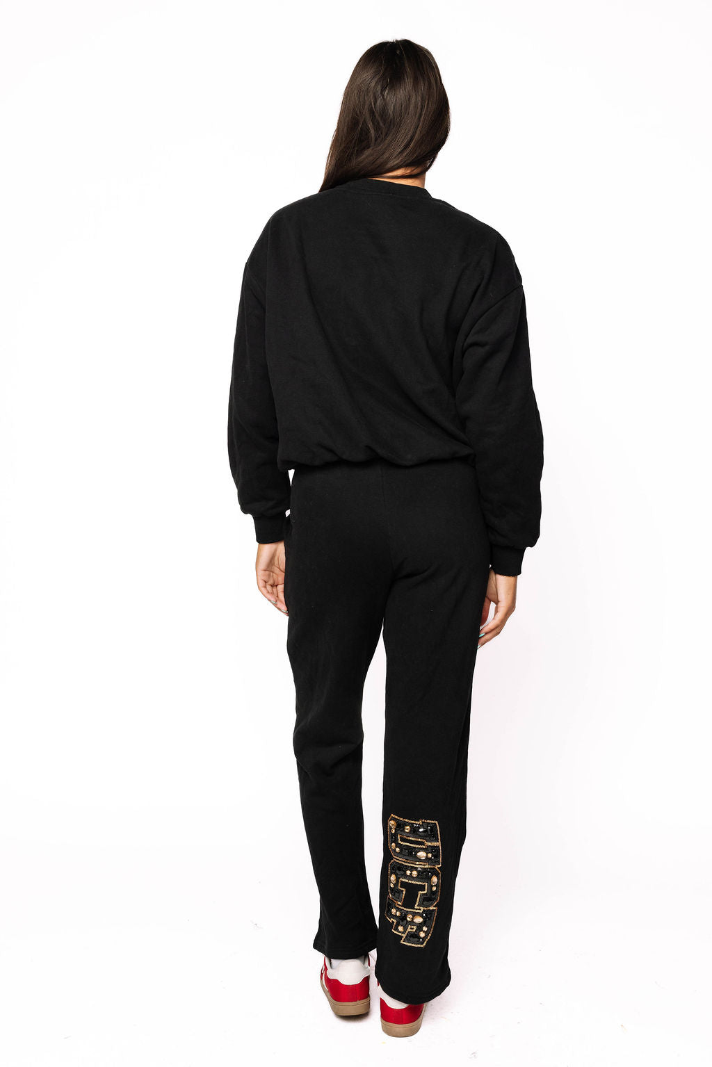 Licensed Sample - UCF Black W/ Multi Jewel Letter Sweatshirt/Pant SET