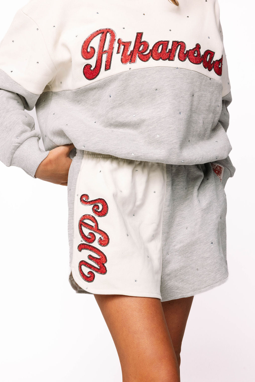 Licensed Sample - Arkansas Pastel Two Tone Sweatshirt and Shorts SET