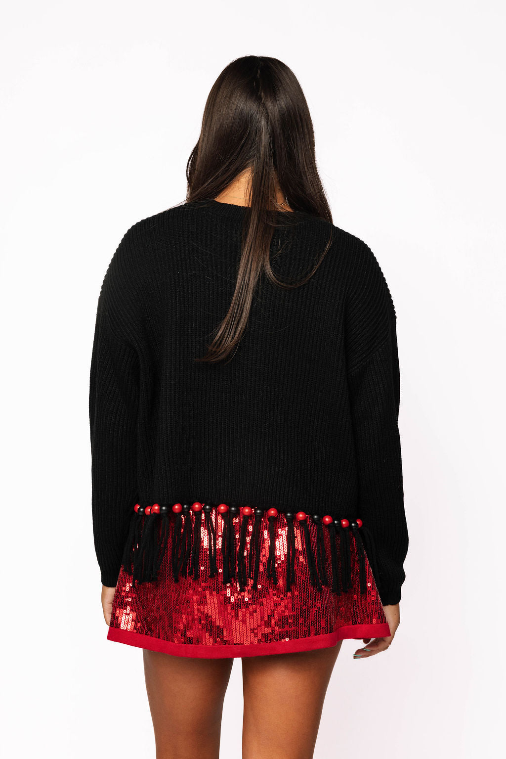 Licensed Sample - Arkansas Fringe Bead LS Sweater