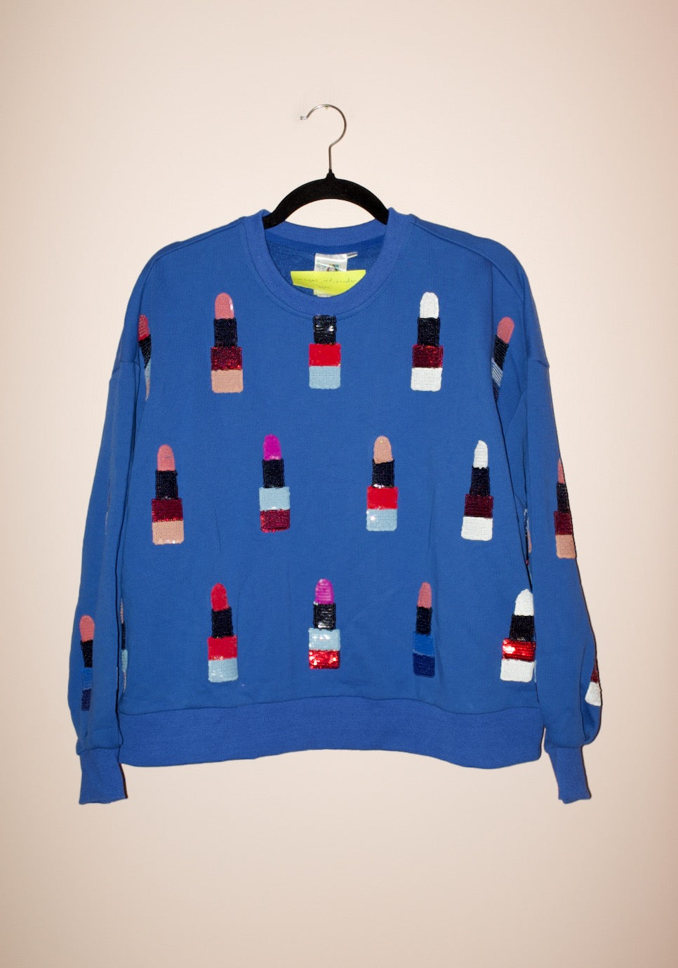 SAMPLE- ROYAL & RED & POWDER BLUE LIPSTICK SWEATSHIRT