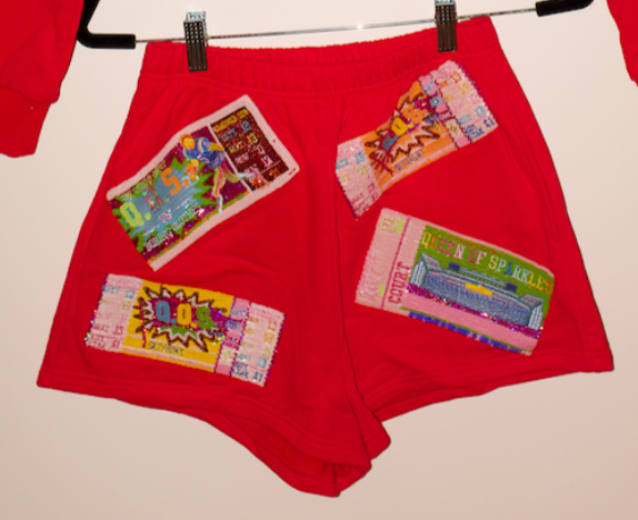 SAMPLE- RED MULTI FOOTBALL TICKET SHORT