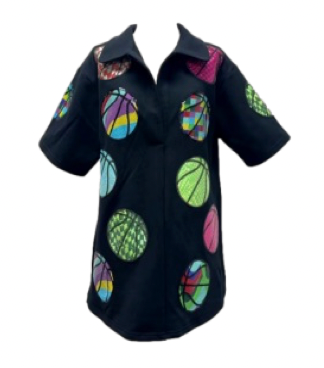 SAMPLE- BLACK GROOVY BASKETBALL COLLAR DRESS