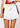 White Full Sequin Shorts with Black & Red Side Stripe