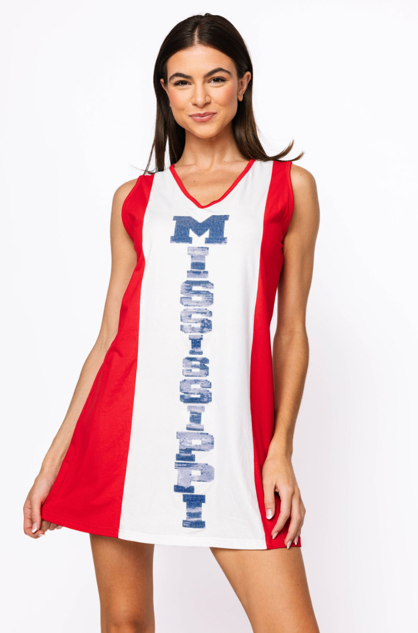 SAMPLE - Red, White & Navy 'Mississippi' Tank Dress
