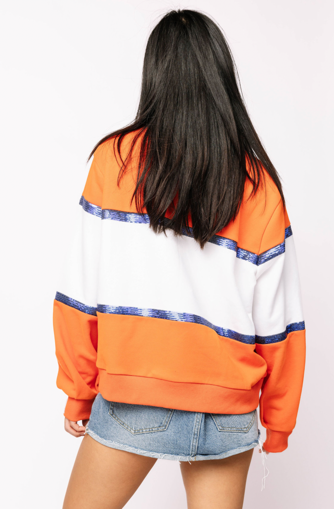 Licensed Sample - 'UVA' Colorblock Jewel Letter Sweatshirt