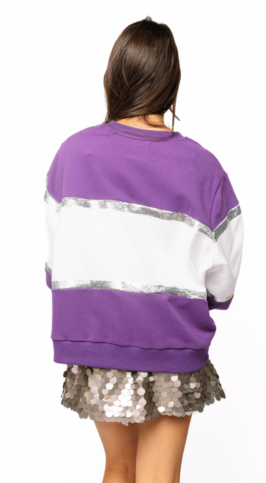 Licensed Sample - 'TCU' Colorblock Jewel Letter Sweatshirt