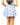 SAMPLE - Light Blue Pleat Beaded Sequin Football Skort
