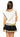 SAMPLE - Black with Gold and White Stripe Pleat Skort