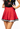 SAMPLE - Garnet with Black and White Stripe Pleat Skort