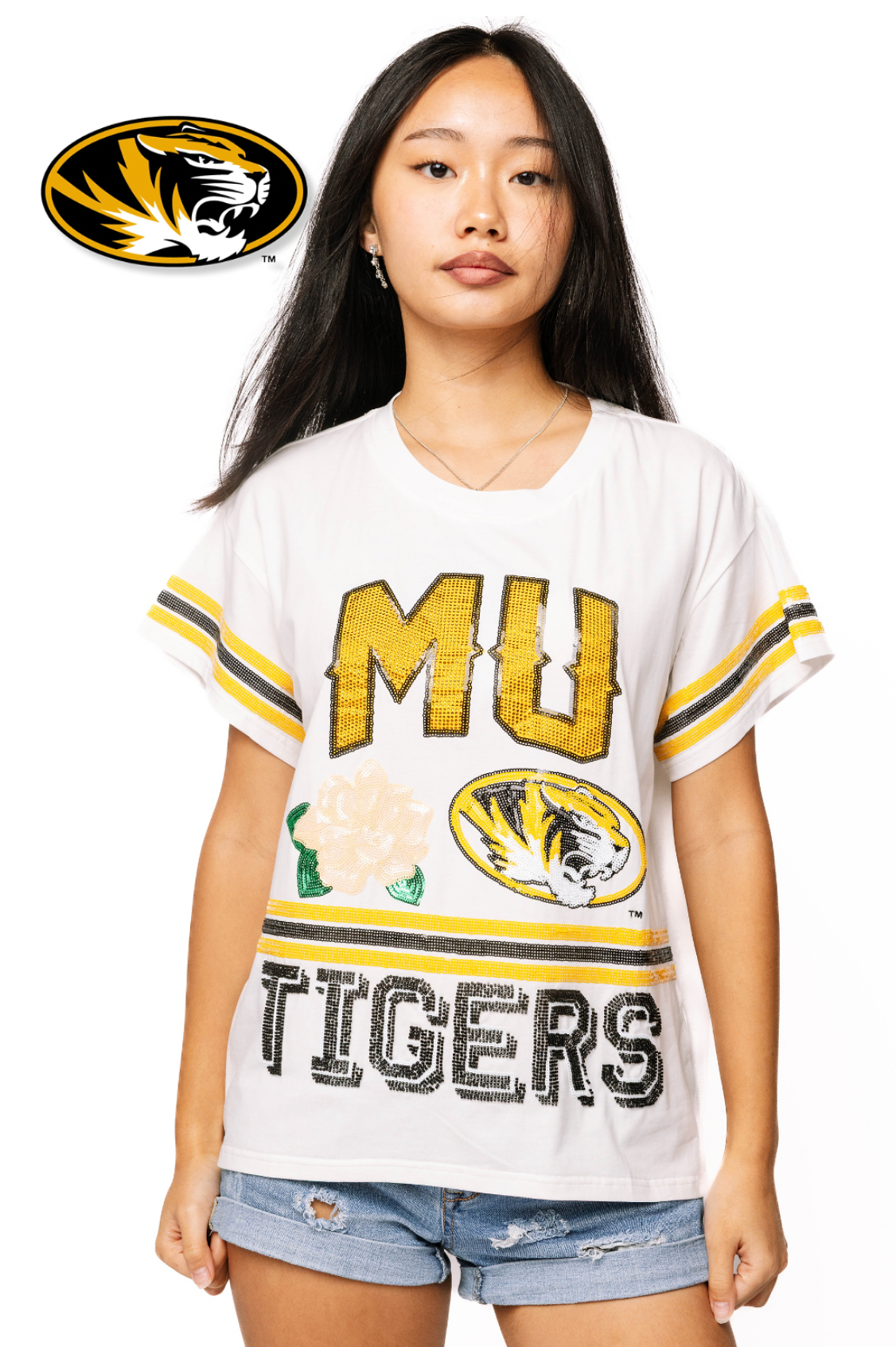 Licensed Sample - Mizzou Flower Mascot Tee