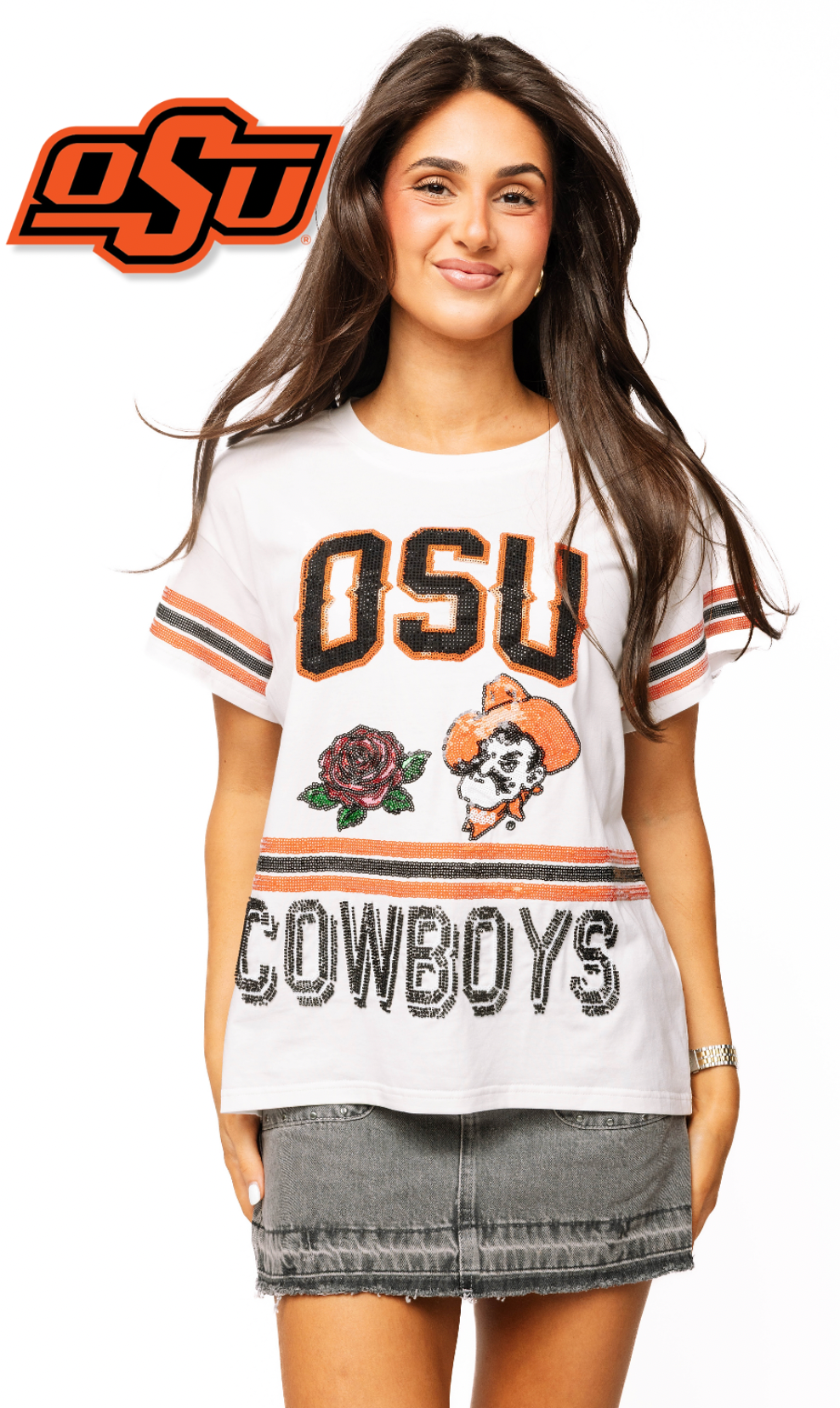 Licensed Sample - OK State Flower Mascot Tee