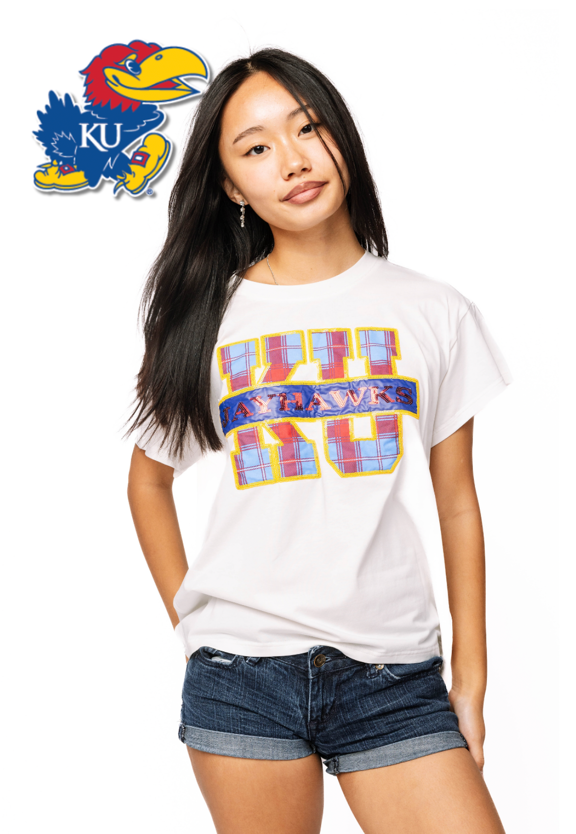 Licensed Sample - Kansas Plaid Letter Tee