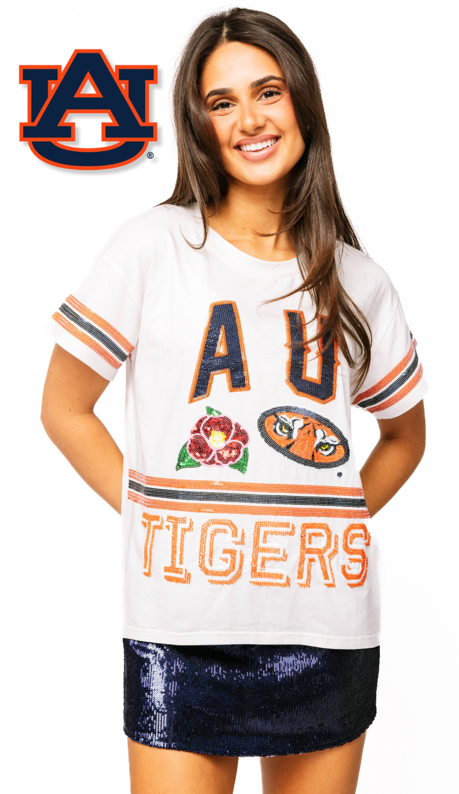 Licensed Sample - Auburn Flower Mascot Tee