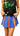 SAMPLE - Royal & Orange Jeweled Pleat Skirt