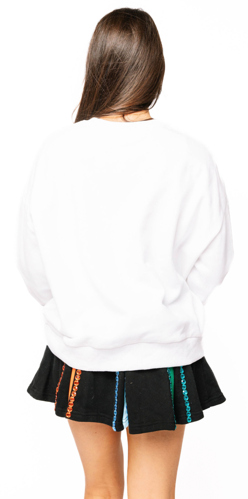 SAMPLE - Black and Rainbow Jeweled Pleat Skirt