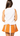 SAMPLE - Burnt Orange and White Jeweled Pleat Skirt