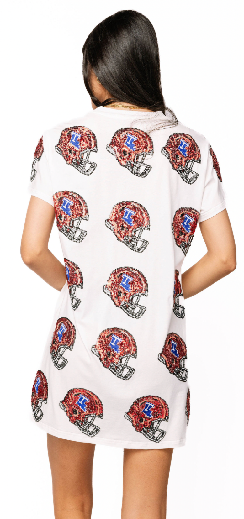 Licensed Sample - White LA Tech Helmet Tee Dress